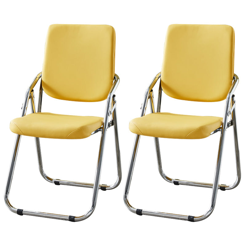 Modern Indoor-Outdoor Metal Chair Home Open Back Dining Side Chair with Arm Yellow 2 Piece Set Clearhalo ' kitchen&dining_furn' 'Dining Chairs' 'Dining Tables & Seating' 'dining_chair' 'furn' 'furn_dining_chair' 'Furniture' 'furniture_dining_chair' 'Kitchen & Dining Furniture' 'kitchen' 3846455