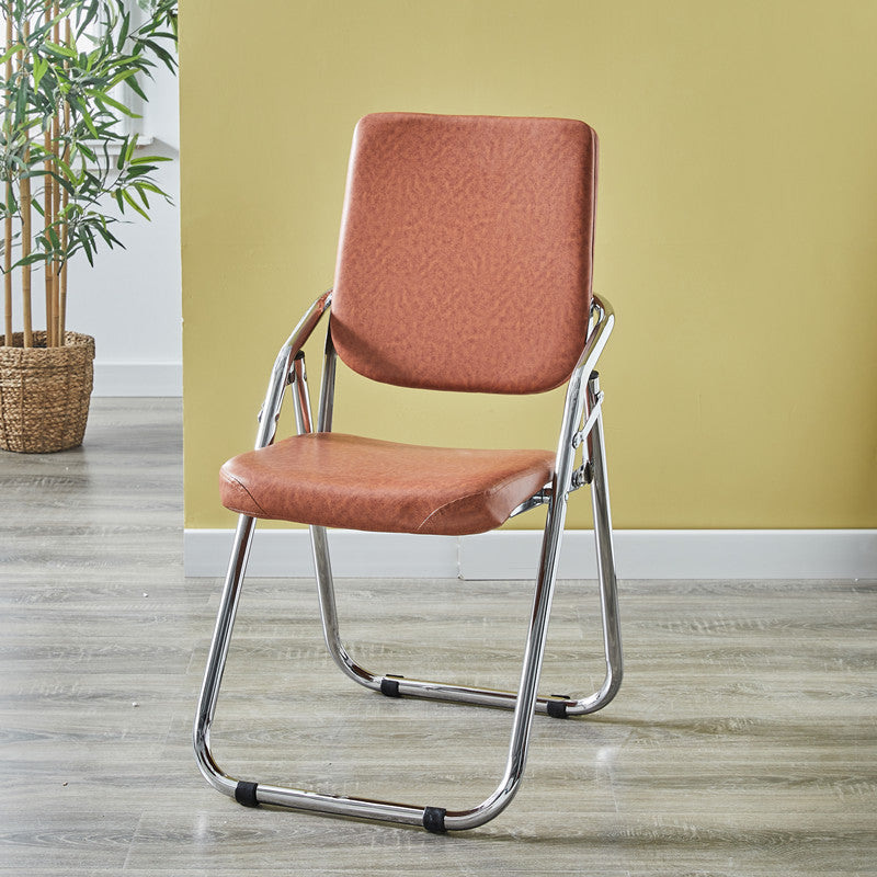 Modern Indoor-Outdoor Metal Chair Home Open Back Dining Side Chair with Arm Brown 1 Piece Clearhalo ' kitchen&dining_furn' 'Dining Chairs' 'Dining Tables & Seating' 'dining_chair' 'furn' 'furn_dining_chair' 'Furniture' 'furniture_dining_chair' 'Kitchen & Dining Furniture' 'kitchen' 3846465