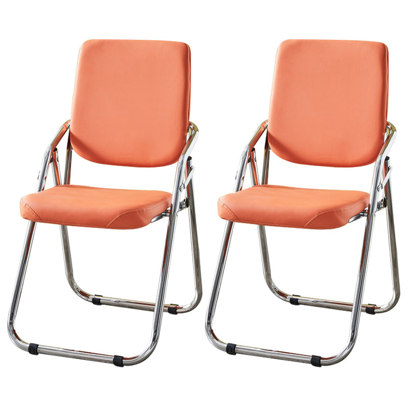 Modern Indoor-Outdoor Metal Chair Home Open Back Dining Side Chair with Arm Orange 2 Piece Set Clearhalo ' kitchen&dining_furn' 'Dining Chairs' 'Dining Tables & Seating' 'dining_chair' 'furn' 'furn_dining_chair' 'Furniture' 'furniture_dining_chair' 'Kitchen & Dining Furniture' 'kitchen' 3846469