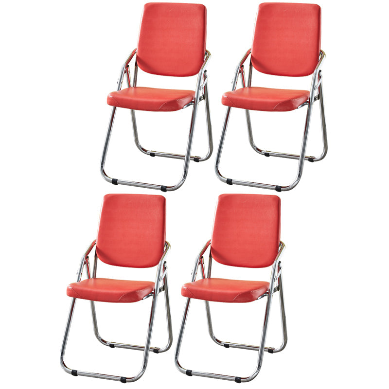 Modern Indoor-Outdoor Metal Chair Home Open Back Dining Side Chair with Arm Red 4 Piece Set Clearhalo ' kitchen&dining_furn' 'Dining Chairs' 'Dining Tables & Seating' 'dining_chair' 'furn' 'furn_dining_chair' 'Furniture' 'furniture_dining_chair' 'Kitchen & Dining Furniture' 'kitchen' 3846473