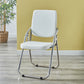 Modern Indoor-Outdoor Metal Chair Home Open Back Dining Side Chair with Arm White 1 Piece Clearhalo ' kitchen&dining_furn' 'Dining Chairs' 'Dining Tables & Seating' 'dining_chair' 'furn' 'furn_dining_chair' 'Furniture' 'furniture_dining_chair' 'Kitchen & Dining Furniture' 'kitchen' 3846477