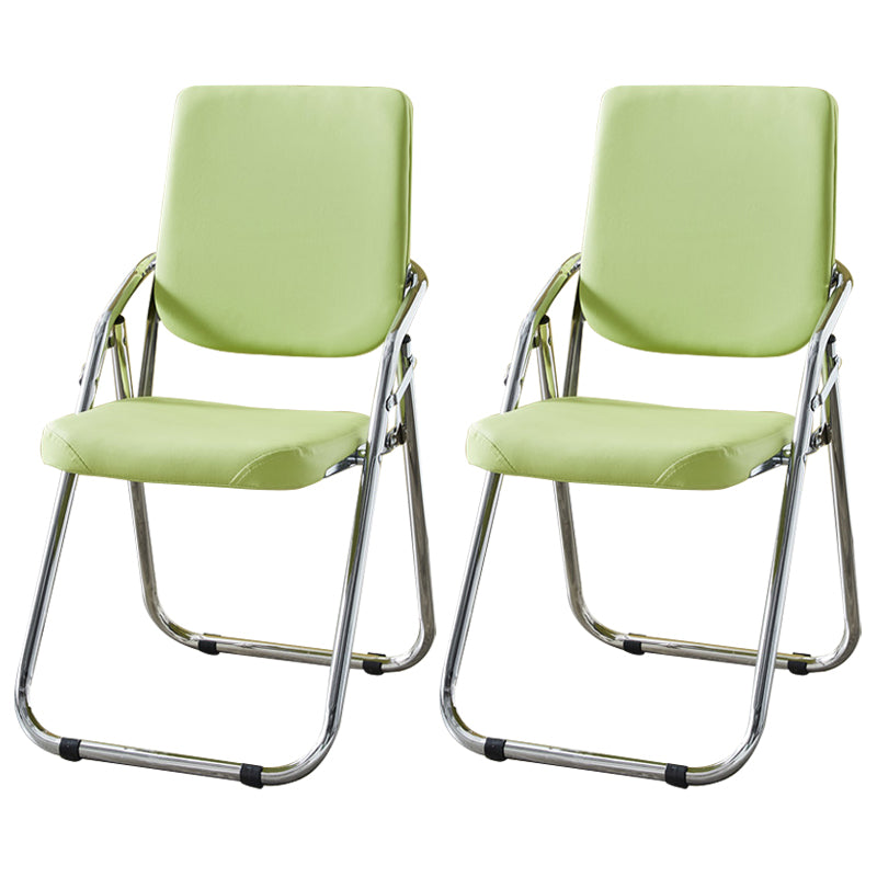 Modern Indoor-Outdoor Metal Chair Home Open Back Dining Side Chair with Arm Light Green 2 Piece Set Clearhalo ' kitchen&dining_furn' 'Dining Chairs' 'Dining Tables & Seating' 'dining_chair' 'furn' 'furn_dining_chair' 'Furniture' 'furniture_dining_chair' 'Kitchen & Dining Furniture' 'kitchen' 3846481