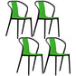 Scandinavian Plastic Dining Arm Chair Stackable Slat Back Armchair (Set of 4) Green Clearhalo ' kitchen&dining_furn' 'Dining Chairs' 'Dining Tables & Seating' 'dining_chair' 'furn' 'furn_dining_chair' 'Furniture' 'furniture_dining_chair' 'Kitchen & Dining Furniture' 'kitchen' 3846490