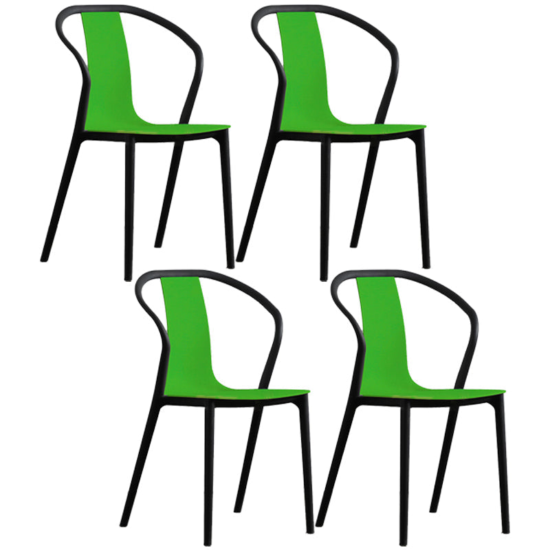 Scandinavian Plastic Dining Arm Chair Stackable Slat Back Armchair (Set of 4) Green Clearhalo ' kitchen&dining_furn' 'Dining Chairs' 'Dining Tables & Seating' 'dining_chair' 'furn' 'furn_dining_chair' 'Furniture' 'furniture_dining_chair' 'Kitchen & Dining Furniture' 'kitchen' 3846490