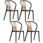 Scandinavian Plastic Dining Arm Chair Stackable Slat Back Armchair (Set of 4) Wood Clearhalo ' kitchen&dining_furn' 'Dining Chairs' 'Dining Tables & Seating' 'dining_chair' 'furn' 'furn_dining_chair' 'Furniture' 'furniture_dining_chair' 'Kitchen & Dining Furniture' 'kitchen' 3846497