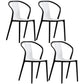 Scandinavian Plastic Dining Arm Chair Stackable Slat Back Armchair (Set of 4) White Clearhalo ' kitchen&dining_furn' 'Dining Chairs' 'Dining Tables & Seating' 'dining_chair' 'furn' 'furn_dining_chair' 'Furniture' 'furniture_dining_chair' 'Kitchen & Dining Furniture' 'kitchen' 3846499