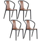 Scandinavian Plastic Dining Arm Chair Stackable Slat Back Armchair (Set of 4) Walnut Clearhalo ' kitchen&dining_furn' 'Dining Chairs' 'Dining Tables & Seating' 'dining_chair' 'furn' 'furn_dining_chair' 'Furniture' 'furniture_dining_chair' 'Kitchen & Dining Furniture' 'kitchen' 3846503