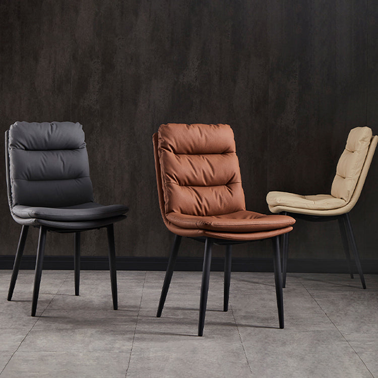 Contemporary Metal Dining Room Chairs Armless Upholstered Side Chair for Home Use Clearhalo ' kitchen&dining_furn' 'Dining Chairs' 'Dining Tables & Seating' 'dining_chair' 'furn' 'furn_dining_chair' 'Furniture' 'furniture_dining_chair' 'Kitchen & Dining Furniture' 'kitchen' 3846508