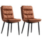 Contemporary Metal Dining Room Chairs Armless Upholstered Side Chair for Home Use Brown 2 Piece Set Clearhalo ' kitchen&dining_furn' 'Dining Chairs' 'Dining Tables & Seating' 'dining_chair' 'furn' 'furn_dining_chair' 'Furniture' 'furniture_dining_chair' 'Kitchen & Dining Furniture' 'kitchen' 3846513