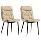 Contemporary Metal Dining Room Chairs Armless Upholstered Side Chair for Home Use Beige 2 Piece Set Clearhalo ' kitchen&dining_furn' 'Dining Chairs' 'Dining Tables & Seating' 'dining_chair' 'furn' 'furn_dining_chair' 'Furniture' 'furniture_dining_chair' 'Kitchen & Dining Furniture' 'kitchen' 3846520
