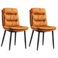 Contemporary Metal Dining Room Chairs Armless Upholstered Side Chair for Home Use Orange 2 Piece Set Clearhalo ' kitchen&dining_furn' 'Dining Chairs' 'Dining Tables & Seating' 'dining_chair' 'furn' 'furn_dining_chair' 'Furniture' 'furniture_dining_chair' 'Kitchen & Dining Furniture' 'kitchen' 3846525