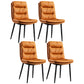 Contemporary Metal Dining Room Chairs Armless Upholstered Side Chair for Home Use Orange 4 Piece Set Clearhalo ' kitchen&dining_furn' 'Dining Chairs' 'Dining Tables & Seating' 'dining_chair' 'furn' 'furn_dining_chair' 'Furniture' 'furniture_dining_chair' 'Kitchen & Dining Furniture' 'kitchen' 3846526