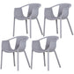 Scandinavian Dining Arm Chairs Plastic Slat Back Dining Armchair (Set of 4) Grey Clearhalo ' kitchen&dining_furn' 'Dining Chairs' 'Dining Tables & Seating' 'dining_chair' 'furn' 'furn_dining_chair' 'Furniture' 'furniture_dining_chair' 'Kitchen & Dining Furniture' 'kitchen' 3846528