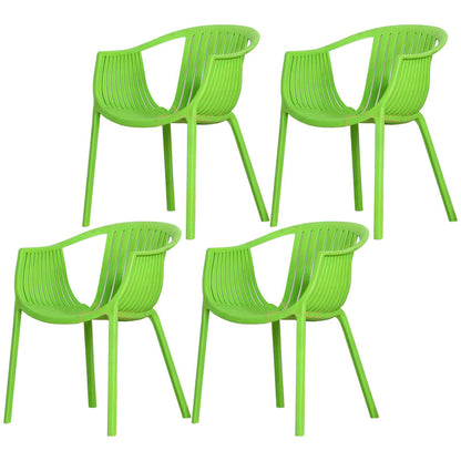 Scandinavian Dining Arm Chairs Plastic Slat Back Dining Armchair (Set of 4) Green Clearhalo ' kitchen&dining_furn' 'Dining Chairs' 'Dining Tables & Seating' 'dining_chair' 'furn' 'furn_dining_chair' 'Furniture' 'furniture_dining_chair' 'Kitchen & Dining Furniture' 'kitchen' 3846529