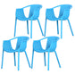 Scandinavian Dining Arm Chairs Plastic Slat Back Dining Armchair (Set of 4) Blue Clearhalo ' kitchen&dining_furn' 'Dining Chairs' 'Dining Tables & Seating' 'dining_chair' 'furn' 'furn_dining_chair' 'Furniture' 'furniture_dining_chair' 'Kitchen & Dining Furniture' 'kitchen' 3846535