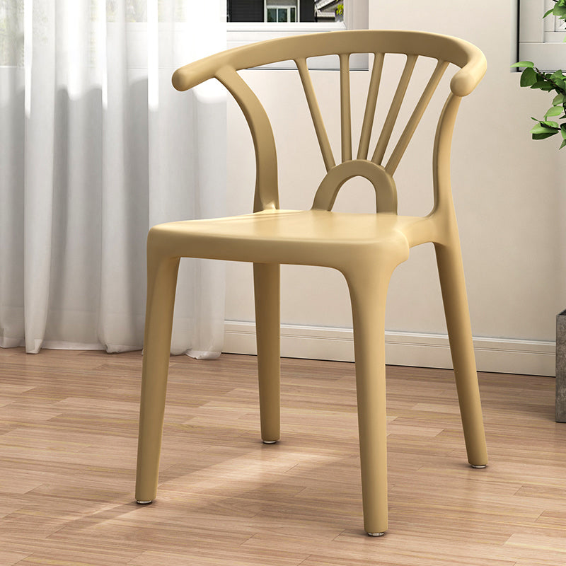 Contemporary Plastic Dining Side Chair Dining Room Armless Wishbone Chair Khaki 1 Piece Clearhalo ' kitchen&dining_furn' 'Dining Chairs' 'Dining Tables & Seating' 'dining_chair' 'furn' 'furn_dining_chair' 'Furniture' 'furniture_dining_chair' 'Kitchen & Dining Furniture' 'kitchen' 3846543