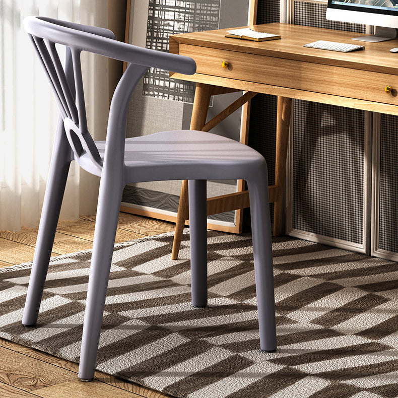 Contemporary Plastic Dining Side Chair Dining Room Armless Wishbone Chair Clearhalo ' kitchen&dining_furn' 'Dining Chairs' 'Dining Tables & Seating' 'dining_chair' 'furn' 'furn_dining_chair' 'Furniture' 'furniture_dining_chair' 'Kitchen & Dining Furniture' 'kitchen' 3846549