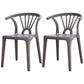 Contemporary Plastic Dining Side Chair Dining Room Armless Wishbone Chair Dark Gray 2 Piece Set Clearhalo ' kitchen&dining_furn' 'Dining Chairs' 'Dining Tables & Seating' 'dining_chair' 'furn' 'furn_dining_chair' 'Furniture' 'furniture_dining_chair' 'Kitchen & Dining Furniture' 'kitchen' 3846550