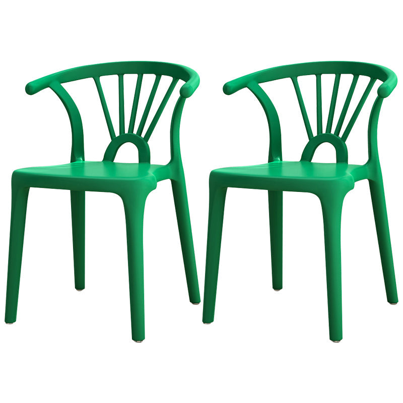 Contemporary Plastic Dining Side Chair Dining Room Armless Wishbone Chair Dark Green 2 Piece Set Clearhalo ' kitchen&dining_furn' 'Dining Chairs' 'Dining Tables & Seating' 'dining_chair' 'furn' 'furn_dining_chair' 'Furniture' 'furniture_dining_chair' 'Kitchen & Dining Furniture' 'kitchen' 3846556