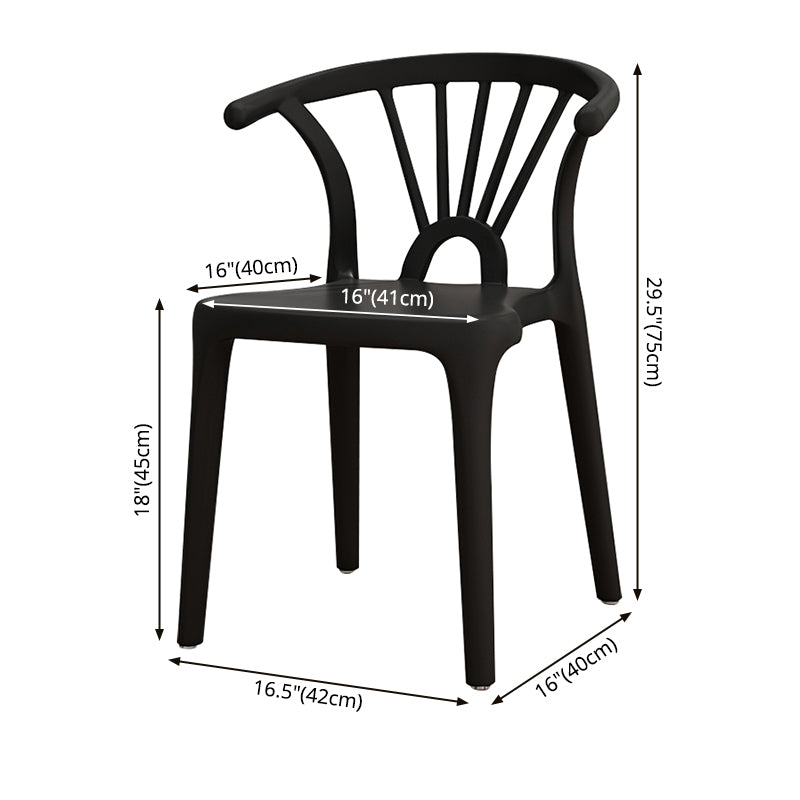 Contemporary Plastic Dining Side Chair Dining Room Armless Wishbone Chair Clearhalo ' kitchen&dining_furn' 'Dining Chairs' 'Dining Tables & Seating' 'dining_chair' 'furn' 'furn_dining_chair' 'Furniture' 'furniture_dining_chair' 'Kitchen & Dining Furniture' 'kitchen' 3846558