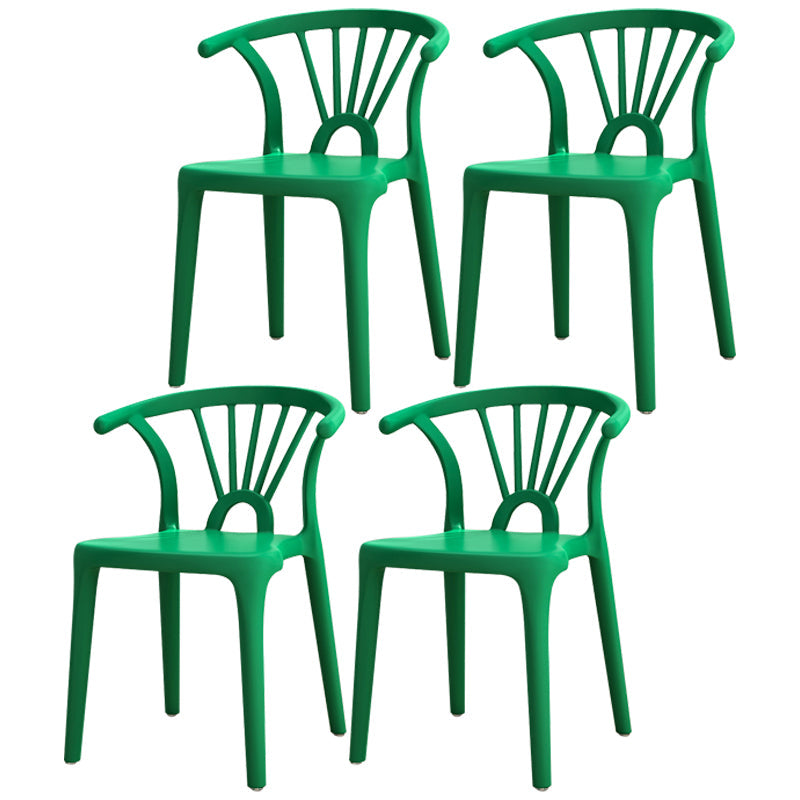 Contemporary Plastic Dining Side Chair Dining Room Armless Wishbone Chair Dark Green 4 Piece Set Clearhalo ' kitchen&dining_furn' 'Dining Chairs' 'Dining Tables & Seating' 'dining_chair' 'furn' 'furn_dining_chair' 'Furniture' 'furniture_dining_chair' 'Kitchen & Dining Furniture' 'kitchen' 3846559