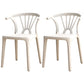 Contemporary Plastic Dining Side Chair Dining Room Armless Wishbone Chair White 2 Piece Set Clearhalo ' kitchen&dining_furn' 'Dining Chairs' 'Dining Tables & Seating' 'dining_chair' 'furn' 'furn_dining_chair' 'Furniture' 'furniture_dining_chair' 'Kitchen & Dining Furniture' 'kitchen' 3846561
