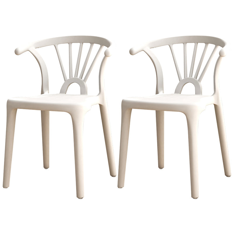 Contemporary Plastic Dining Side Chair Dining Room Armless Wishbone Chair White 2 Piece Set Clearhalo ' kitchen&dining_furn' 'Dining Chairs' 'Dining Tables & Seating' 'dining_chair' 'furn' 'furn_dining_chair' 'Furniture' 'furniture_dining_chair' 'Kitchen & Dining Furniture' 'kitchen' 3846561