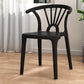Contemporary Plastic Dining Side Chair Dining Room Armless Wishbone Chair Black 1 Piece Clearhalo ' kitchen&dining_furn' 'Dining Chairs' 'Dining Tables & Seating' 'dining_chair' 'furn' 'furn_dining_chair' 'Furniture' 'furniture_dining_chair' 'Kitchen & Dining Furniture' 'kitchen' 3846563