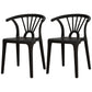 Contemporary Plastic Dining Side Chair Dining Room Armless Wishbone Chair Black 2 Piece Set Clearhalo ' kitchen&dining_furn' 'Dining Chairs' 'Dining Tables & Seating' 'dining_chair' 'furn' 'furn_dining_chair' 'Furniture' 'furniture_dining_chair' 'Kitchen & Dining Furniture' 'kitchen' 3846564