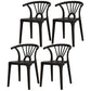 Contemporary Plastic Dining Side Chair Dining Room Armless Wishbone Chair Black 4 Piece Set Clearhalo ' kitchen&dining_furn' 'Dining Chairs' 'Dining Tables & Seating' 'dining_chair' 'furn' 'furn_dining_chair' 'Furniture' 'furniture_dining_chair' 'Kitchen & Dining Furniture' 'kitchen' 3846565