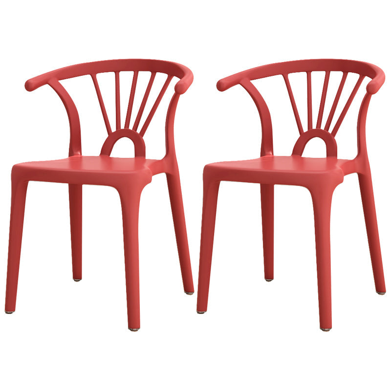 Contemporary Plastic Dining Side Chair Dining Room Armless Wishbone Chair Crimson 2 Piece Set Clearhalo ' kitchen&dining_furn' 'Dining Chairs' 'Dining Tables & Seating' 'dining_chair' 'furn' 'furn_dining_chair' 'Furniture' 'furniture_dining_chair' 'Kitchen & Dining Furniture' 'kitchen' 3846570