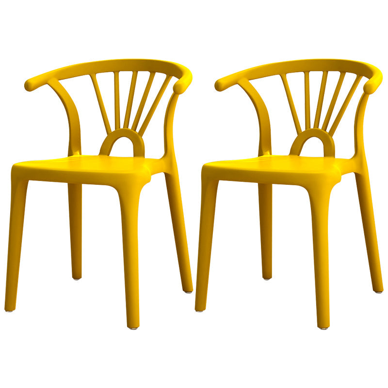 Contemporary Plastic Dining Side Chair Dining Room Armless Wishbone Chair Ginger 2 Piece Set Clearhalo ' kitchen&dining_furn' 'Dining Chairs' 'Dining Tables & Seating' 'dining_chair' 'furn' 'furn_dining_chair' 'Furniture' 'furniture_dining_chair' 'Kitchen & Dining Furniture' 'kitchen' 3846579