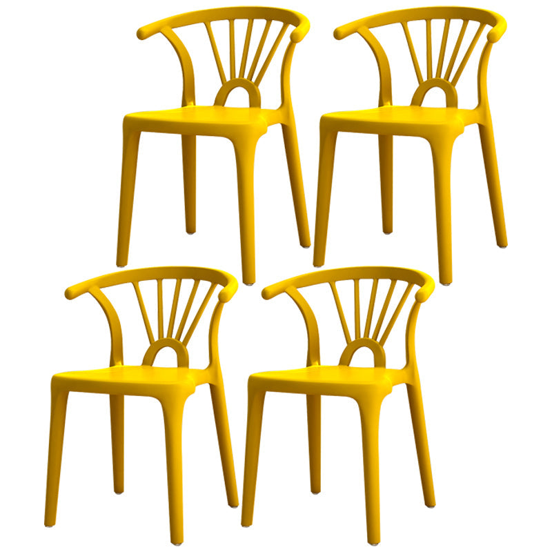 Contemporary Plastic Dining Side Chair Dining Room Armless Wishbone Chair Ginger 4 Piece Set Clearhalo ' kitchen&dining_furn' 'Dining Chairs' 'Dining Tables & Seating' 'dining_chair' 'furn' 'furn_dining_chair' 'Furniture' 'furniture_dining_chair' 'Kitchen & Dining Furniture' 'kitchen' 3846580
