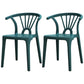 Contemporary Plastic Dining Side Chair Dining Room Armless Wishbone Chair Dark Blue 2 Piece Set Clearhalo ' kitchen&dining_furn' 'Dining Chairs' 'Dining Tables & Seating' 'dining_chair' 'furn' 'furn_dining_chair' 'Furniture' 'furniture_dining_chair' 'Kitchen & Dining Furniture' 'kitchen' 3846582