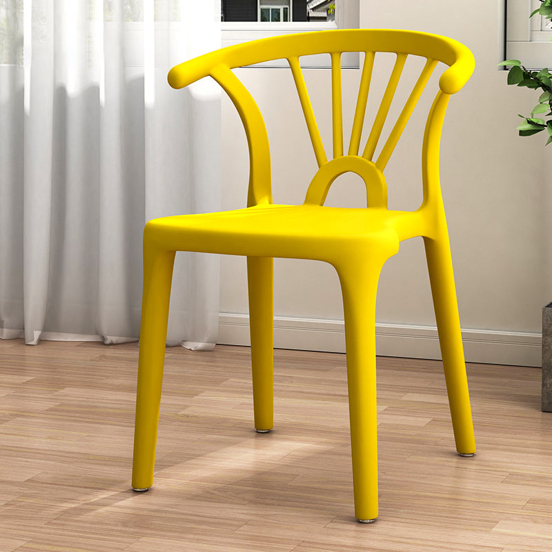 Contemporary Plastic Dining Side Chair Dining Room Armless Wishbone Chair Golden 1 Piece Clearhalo ' kitchen&dining_furn' 'Dining Chairs' 'Dining Tables & Seating' 'dining_chair' 'furn' 'furn_dining_chair' 'Furniture' 'furniture_dining_chair' 'Kitchen & Dining Furniture' 'kitchen' 3846584