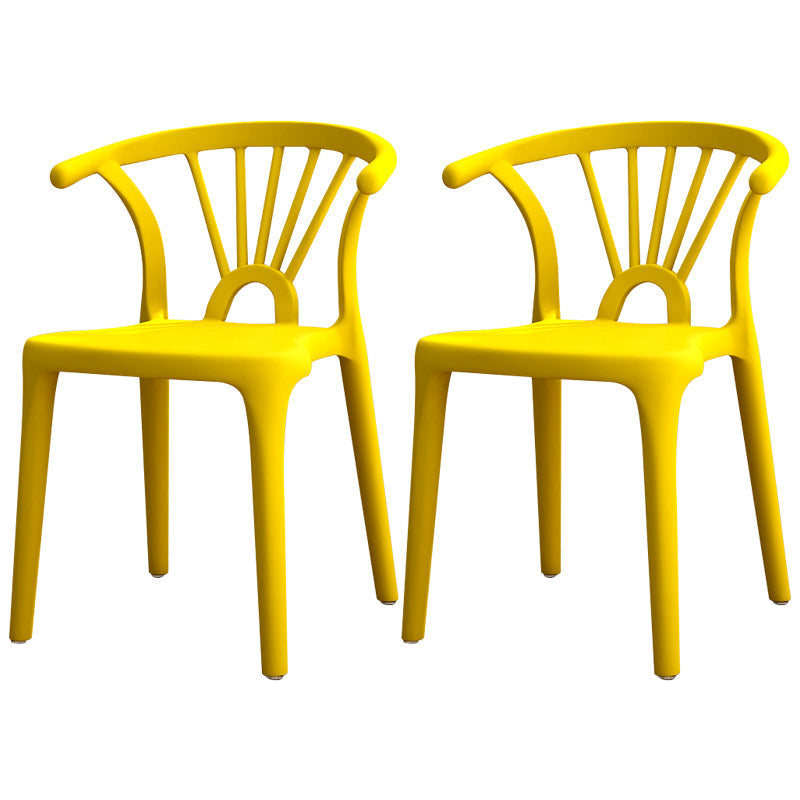 Contemporary Plastic Dining Side Chair Dining Room Armless Wishbone Chair Golden 2 Piece Set Clearhalo ' kitchen&dining_furn' 'Dining Chairs' 'Dining Tables & Seating' 'dining_chair' 'furn' 'furn_dining_chair' 'Furniture' 'furniture_dining_chair' 'Kitchen & Dining Furniture' 'kitchen' 3846585