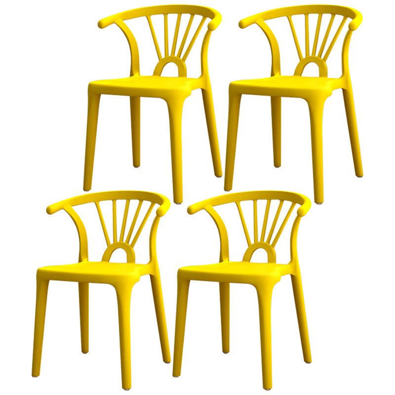 Contemporary Plastic Dining Side Chair Dining Room Armless Wishbone Chair Golden 4 Piece Set Clearhalo ' kitchen&dining_furn' 'Dining Chairs' 'Dining Tables & Seating' 'dining_chair' 'furn' 'furn_dining_chair' 'Furniture' 'furniture_dining_chair' 'Kitchen & Dining Furniture' 'kitchen' 3846586