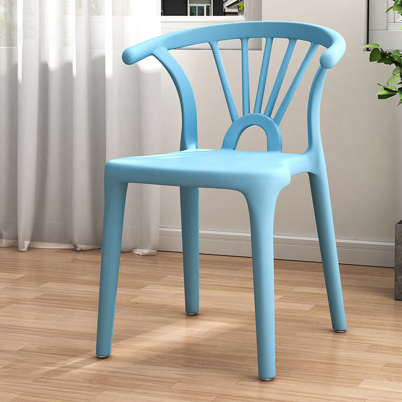 Contemporary Plastic Dining Side Chair Dining Room Armless Wishbone Chair Light Blue 1 Piece Clearhalo ' kitchen&dining_furn' 'Dining Chairs' 'Dining Tables & Seating' 'dining_chair' 'furn' 'furn_dining_chair' 'Furniture' 'furniture_dining_chair' 'Kitchen & Dining Furniture' 'kitchen' 3846590