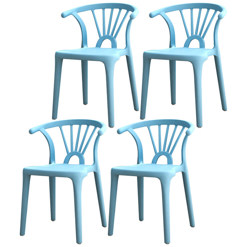 Contemporary Plastic Dining Side Chair Dining Room Armless Wishbone Chair Light Blue 4 Piece Set Clearhalo ' kitchen&dining_furn' 'Dining Chairs' 'Dining Tables & Seating' 'dining_chair' 'furn' 'furn_dining_chair' 'Furniture' 'furniture_dining_chair' 'Kitchen & Dining Furniture' 'kitchen' 3846592