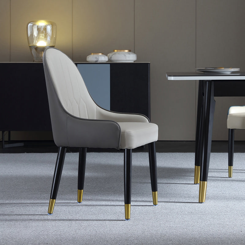 Contemporary Wood Dining Room Chairs Upholstered Side Armchairs for Home Use Grey 1 Piece Clearhalo ' kitchen&dining_furn' 'Dining Chairs' 'Dining Tables & Seating' 'dining_chair' 'furn' 'furn_dining_chair' 'Furniture' 'furniture_dining_chair' 'Kitchen & Dining Furniture' 'kitchen' 3846605