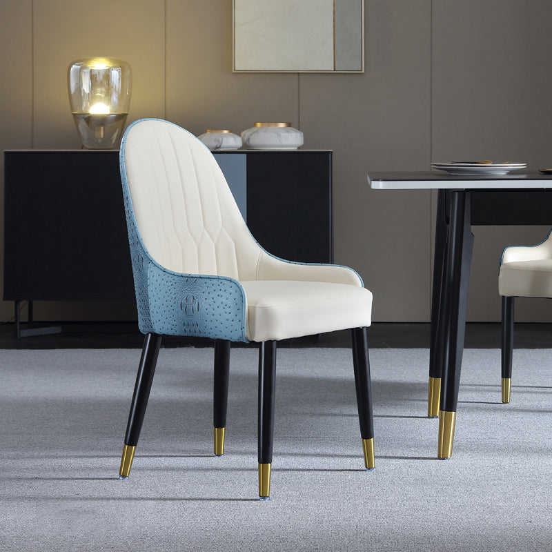 Contemporary Wood Dining Room Chairs Upholstered Side Armchairs for Home Use Light Blue 1 Piece Clearhalo ' kitchen&dining_furn' 'Dining Chairs' 'Dining Tables & Seating' 'dining_chair' 'furn' 'furn_dining_chair' 'Furniture' 'furniture_dining_chair' 'Kitchen & Dining Furniture' 'kitchen' 3846612