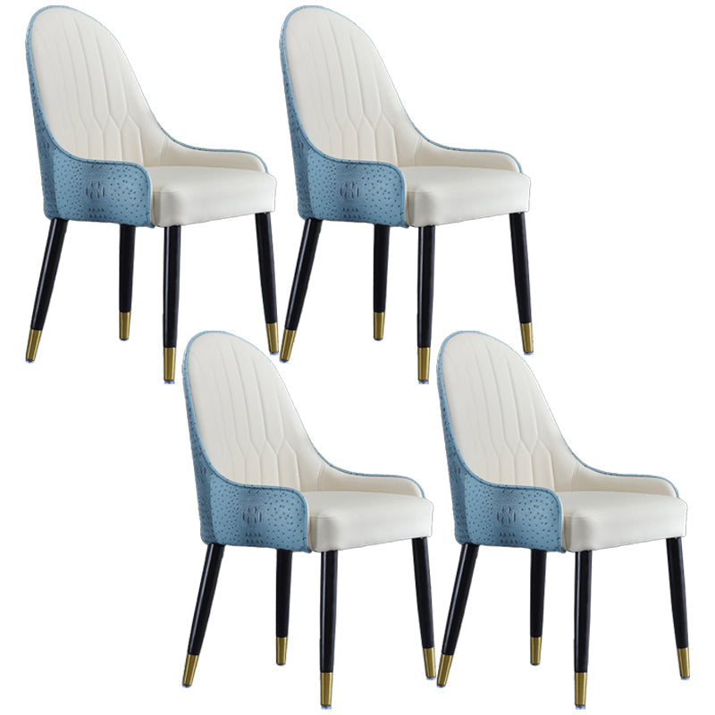 Contemporary Wood Dining Room Chairs Upholstered Side Armchairs for Home Use Light Blue 4 Piece Set Clearhalo ' kitchen&dining_furn' 'Dining Chairs' 'Dining Tables & Seating' 'dining_chair' 'furn' 'furn_dining_chair' 'Furniture' 'furniture_dining_chair' 'Kitchen & Dining Furniture' 'kitchen' 3846614