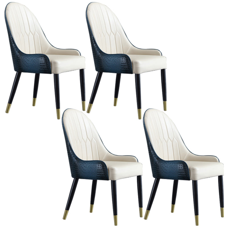 Contemporary Wood Dining Room Chairs Upholstered Side Armchairs for Home Use Dark Blue 4 Piece Set Clearhalo ' kitchen&dining_furn' 'Dining Chairs' 'Dining Tables & Seating' 'dining_chair' 'furn' 'furn_dining_chair' 'Furniture' 'furniture_dining_chair' 'Kitchen & Dining Furniture' 'kitchen' 3846617