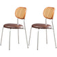 Contemporary Style Metal Chair Set Kitchen Dining Room Open Back Side Chairs Walnut 2 Piece Set Clearhalo ' kitchen&dining_furn' 'Dining Chairs' 'Dining Tables & Seating' 'dining_chair' 'furn' 'furn_dining_chair' 'Furniture' 'furniture_dining_chair' 'Kitchen & Dining Furniture' 'kitchen' 3846620