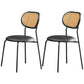 Contemporary Style Metal Chair Set Kitchen Dining Room Open Back Side Chairs Black 2 Piece Set Clearhalo ' kitchen&dining_furn' 'Dining Chairs' 'Dining Tables & Seating' 'dining_chair' 'furn' 'furn_dining_chair' 'Furniture' 'furniture_dining_chair' 'Kitchen & Dining Furniture' 'kitchen' 3846627