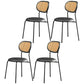 Contemporary Style Metal Chair Set Kitchen Dining Room Open Back Side Chairs Black 4 Piece Set Clearhalo ' kitchen&dining_furn' 'Dining Chairs' 'Dining Tables & Seating' 'dining_chair' 'furn' 'furn_dining_chair' 'Furniture' 'furniture_dining_chair' 'Kitchen & Dining Furniture' 'kitchen' 3846629