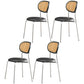 Contemporary Style Metal Chair Set Kitchen Dining Room Open Back Side Chairs Matte Black 4 Piece Set Clearhalo ' kitchen&dining_furn' 'Dining Chairs' 'Dining Tables & Seating' 'dining_chair' 'furn' 'furn_dining_chair' 'Furniture' 'furniture_dining_chair' 'Kitchen & Dining Furniture' 'kitchen' 3846634