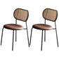 Contemporary Style Metal Chair Set Kitchen Dining Room Open Back Side Chairs Black-Brown 2 Piece Set Clearhalo ' kitchen&dining_furn' 'Dining Chairs' 'Dining Tables & Seating' 'dining_chair' 'furn' 'furn_dining_chair' 'Furniture' 'furniture_dining_chair' 'Kitchen & Dining Furniture' 'kitchen' 3846639