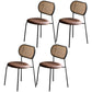Contemporary Style Metal Chair Set Kitchen Dining Room Open Back Side Chairs Black-Brown 4 Piece Set Clearhalo ' kitchen&dining_furn' 'Dining Chairs' 'Dining Tables & Seating' 'dining_chair' 'furn' 'furn_dining_chair' 'Furniture' 'furniture_dining_chair' 'Kitchen & Dining Furniture' 'kitchen' 3846641