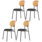 Contemporary Style Metal Chair Set Kitchen Dining Room Open Back Side Chairs Brown-Black 4 Piece Set Clearhalo ' kitchen&dining_furn' 'Dining Chairs' 'Dining Tables & Seating' 'dining_chair' 'furn' 'furn_dining_chair' 'Furniture' 'furniture_dining_chair' 'Kitchen & Dining Furniture' 'kitchen' 3846644